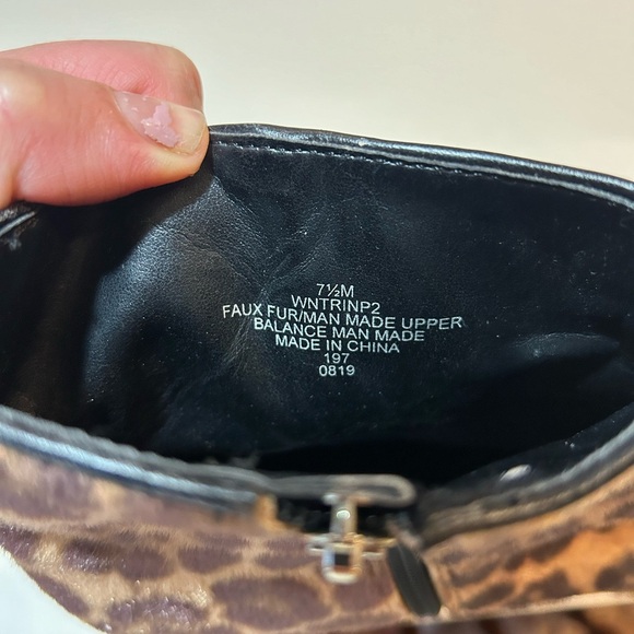 Nine West Faux Fur Leopard Kiana Bootie size 7.5 - Picture 6 of 7